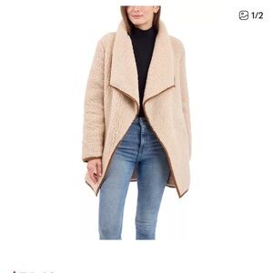 Lucky Brand // Faux Shearling Sherpa // Envelope Collar / Medium// Cream